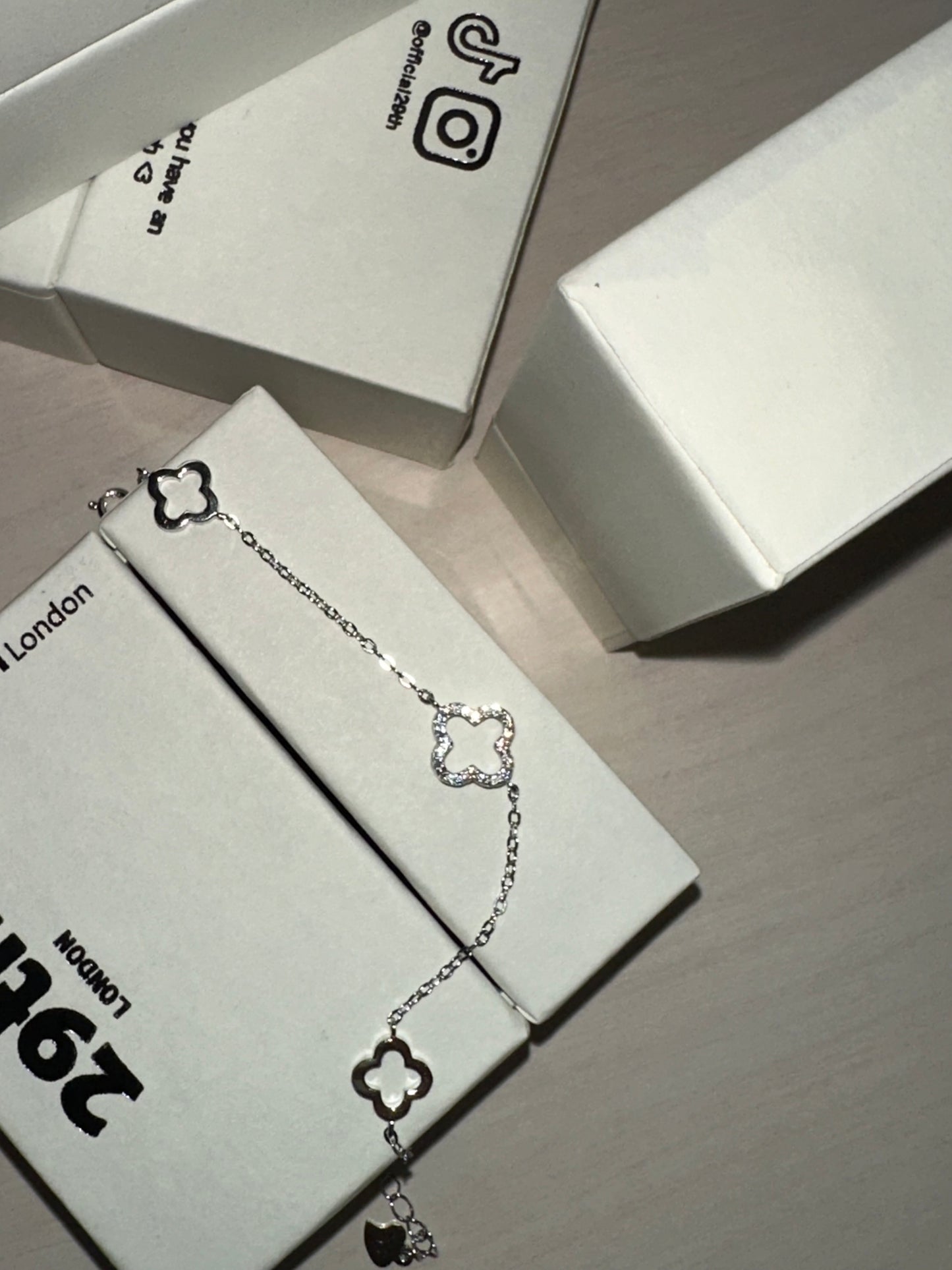 Silver Four Leaf Clover Bracelet