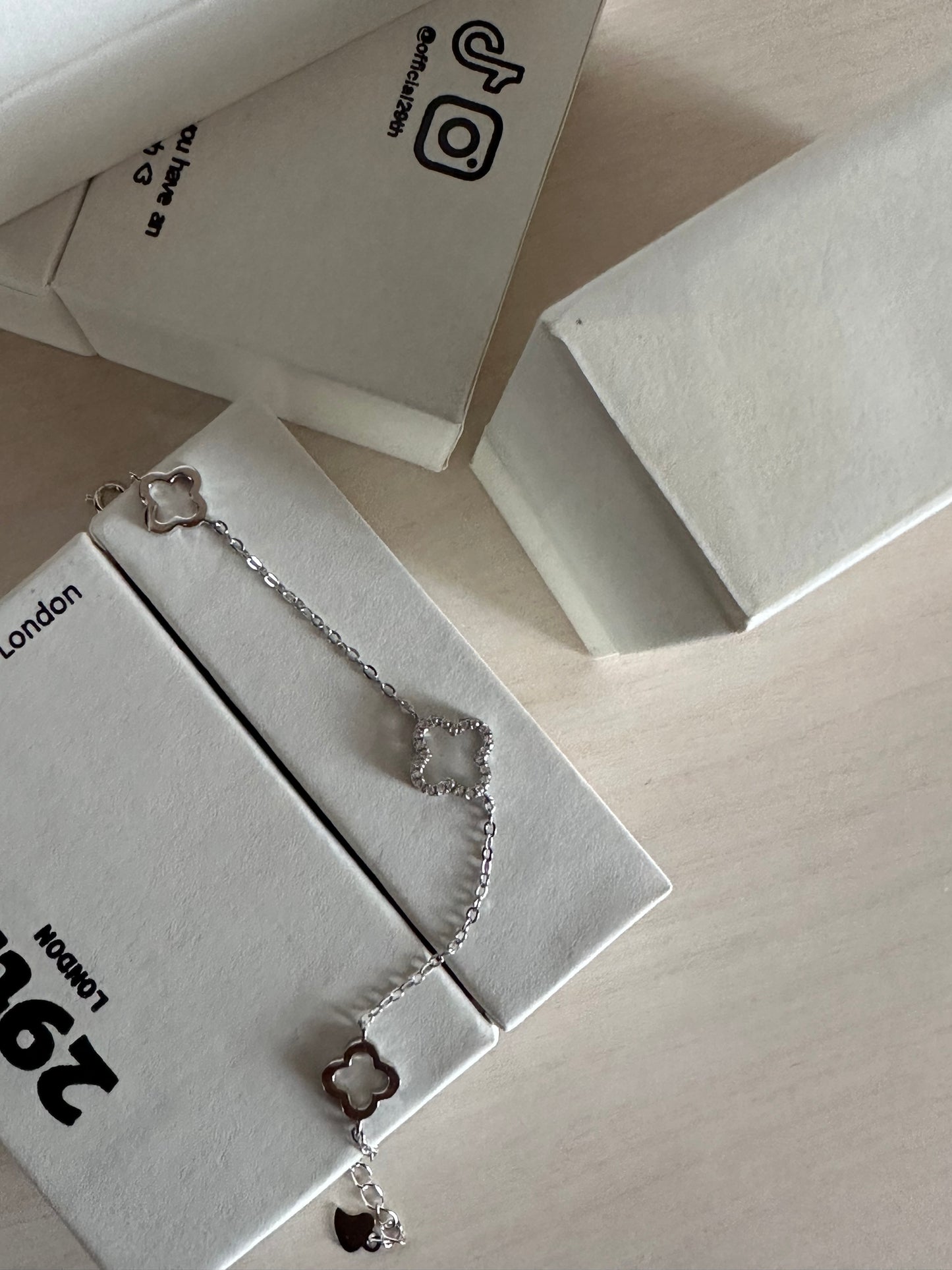 Silver Four Leaf Clover Bracelet